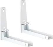 Operitacx 1 Pair Kitchen Shelf Microwave Oven Shelf Rack Microwave Brackets Microwave Storage Stand Shelf Supports Shelf Bracket Wall-Mounted Oven Rack Stainless Steel Mounting Plate White