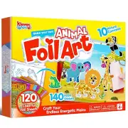 Foil Art Kit for Kids - Arts & Crafts Supplies, Mess Free Coloring, Animal Fo...