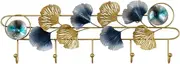 Coat Rack Wall Mount Wall Mounted Clothes Storage Rack Metal Ginkgo Leaf Clothes Hooks Entryway Clothes Hooks Living Room Bedroom Trial Room Wall Mounted Racks Wall Coat Hooks