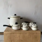 Encore Enamelware Set Spain Porcelain Cast Iron Large Pots Mini Pots Vintage