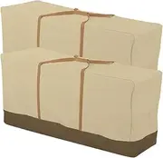 Scorpiuse Patio Cushion Storage Bag 420D Outdoor Protective Zippered Patio Furniture Cover Waterproof Dustproof UV Protection (2-Pack, 46" L x 12" W x 20" H)