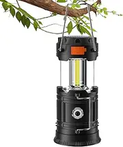 Solar Camping Lantern | 1200 MAh Hand Crank Lantern | with Hook, High Brightness, Outdoor Survival Gear for Camping Fishing Hiking Backpacking Tent