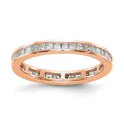 1ct Channel Set Princess Cut Diamond Eternity Wedding Band Ring 14k Rose Gold