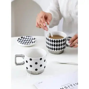 千匯赫本風馬克杯女咖啡杯子家用陶瓷高顏值水杯牛奶燕麥片早餐杯