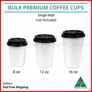 Disposable Coffee Cups 8oz 12oz 16oz Takeaway Paper Single Wall Take Away Bulk
