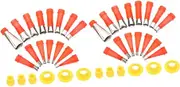 Tofficu 2Sets Reusable Stainless Steel Caulking Nozzle Applicators with Bases Caulking Finisher Kit for Smoothing and Easy Maintenance Work