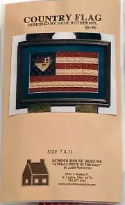 Vintage Mini Country Flag Quilt Wall Hanging Kit by Judie Rothermel 7" x 11"