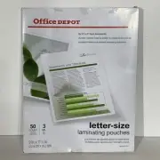 Office DEPOT 50 Laminating Pouches Letter 3 Mil 9 X 11.5