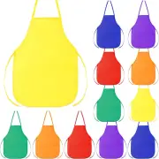 12 Pieces Kids Aprons Fabric Aprons for 3-7 Years Non Woven Kids Artist Apron Ap