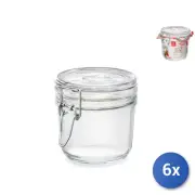 6x Vases Glass Fido Bowl Cork Airtight Gr350 Bormioli Rocco