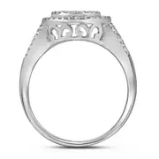 14k White Gold Round Diamond Moving Solitaire Bridal Engagement Ring 5/8 Cttw