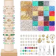 Bracelet Making Kit for Adults Friendship Clay Beads JewelryBracelet Making Kit for Teen Girls Charm Bracelet Maker Set with Letter Beaded Kit for Teen Girls B