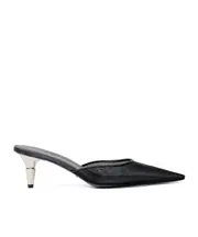 Spike tulle mesh high heels muller shoes 37,38 Black