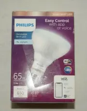 Philips Smart Wi-Fi LED Soft White Floodlight Bulb BR30 - 65W 7.2W LED WiZ App