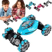 Orbi RC Car, Dual Mode, Gesture Sensing RC Stunt Car with Light Music, Orbi RC Race Car,USB Charging, Double Sided Rotating Off Road Vehicle 360° Flips, Gesture Sensing rc car (1pcs,Blue no Watch)