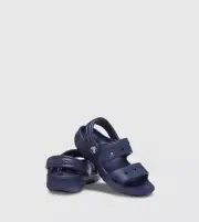 Crocs Classic 207537-6UB Sandals Kids US 7 Navy Two-Strap Comfort Slip-On ERK666