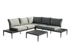 FurnitureOkay Coogee 4-Piece Aluminium Outdoor Modular Lounge Setting - Charcoal
