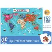 Dogs of the World Wooden Jigsaw Puzzle for Children and Adults - 152-Piece