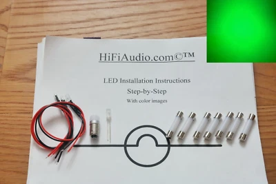 Harman Kardon 330B replacement LED lamps lights bulbs kit set GREEN INSTRUCTIONS