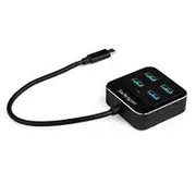 StarTech 4-Port USB-C Hub - 4x USB-A - Black HB31C4AB