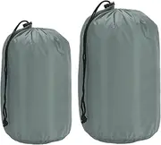 uxcell Stuff Sack 4x7/5x10, 2 Pcs Waterproof Outdoor Storage Sack Portable Drawstring Dust Flap Bag Sleeping Bag for Camping Hiking Backpacking, Grey