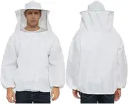 Bee Keeping Suit Protective Coat Pull Tops Beekeeping Smock Jacket Over Veil Hat