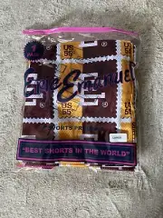 Eric Emanuel EE Basic Short USPS Stamp Brown / Yellow Large New