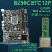 B250C BTC 12x USB3.0 to PCI-E 16X Pro Mining Motherboard 4G Memory CPU DDR4 Kit