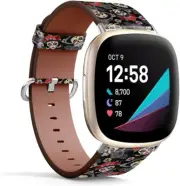 Fitbit Versa 3 / Sense Leather Bands Replacement Strap / Mexico Compatible with