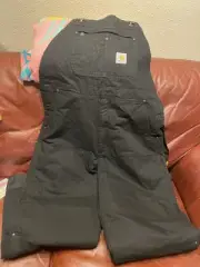 Carhartt OR4031-M Loose Fit Duck Insulated Bib Overall Men's Size Medium Black