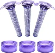 Vacuum Filter Replacement Kit Compatible with Dyson V8 Fluffy Cordless Vacuum Cleaner Model SV25, Dyson V8 New Handheld Vacuum (3 HEPA Filters+3 Pre Filters)