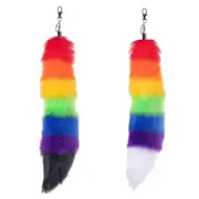Foxes Tail Keychain Furry Animal Tail Bag Keychain Handbag Hook Pendant Charm