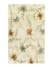 Superior Fawn Abstract Floral Rug