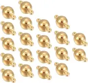 [Generic] 20 Pieces Copper Lodestone Clasps Jewelry Findings DIY End Caps Stopper Bead Leather Cord Necklace Accessories