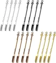 16 Pcs Mini Shovel Snuff Spoon Spatula, 4 Color Metal Scoop Shovel Medicine Spoon, Pendants Necklace Decoration, Coke Spoon Medicine Spoon for Filling Vials with Medicine Salts Herbs Wax Oil Sand (16)
