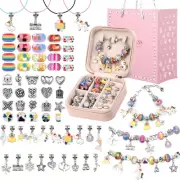 Charm Bracelet Kit for Girls, Unicorn Beads & Organizer Box, Ages 5-12
