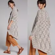 New Anthropologie Pilcro Padma Space-Dyed Longline Cardigan Sweater Size XS Tan