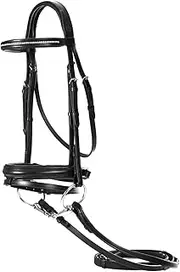Equinavia Saga Dressage Padded Crank Noseband Bridle with Flash and Reins