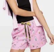 New Peter Alexander Size M Womens Pink Peanuts Snoopy Sleep P.J Shorts RRP $69