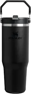 Stanley IceFlow Flip Straw Tumbler with Handle 30 oz | Twist On Lid and Flip Up Straw | Leak Resistant Water Bottle | Insulated Stainless Steel | BPA-Free | Black 2.0