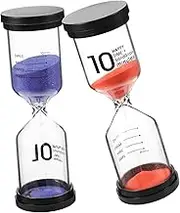 CIYODO 2pcs Sand Timer Hourglasses for Bath and Game Use Decorative for Home Yoga and Classroom Blue Red Colors