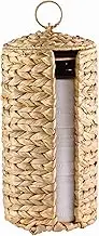 MINHKUST Wicker Toilet Paper Storage Stand with Lid, Toilet Paper Holder for Up to 3 Mega Rolls, Water Hyacinth Toilet Paper Basket Bathroom Accessories Organizer