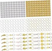 [MUSISALY] Dreadlock Accessories Kit 305pcs Hair Buckles Jewelry Rings Coils Pendant Braiding Clips for Decorations