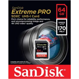 SanDisk 64G U3 170MB/s Extreme PRO SD V30 記憶卡 蝦皮直送