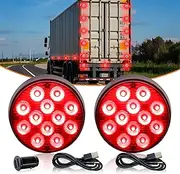 Nrgedzam 2PCS Rechargeable Strobe Lights for Trucks Beacon Emergency Light Magnetic Strobe Hazard Flashing Lights for Vehicles Trucks Oversize Trailer (Red)