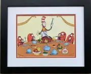 Dr. Seuss "Cat in the Hat Thanksgiving Dinner" NEW FRAMED ART