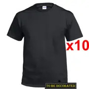10 Packs Gildan T-SHIRT Basic Tee S - 5XL Small Big Men Heavy Cotton (Black)