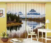 3D Valley lake6 Blockout Photo Curtain Printing Curtains Drapes Fabric Window AU