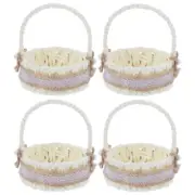 Black Wire Basket Wall Hanging Mini Natural Material Woven Child Baby