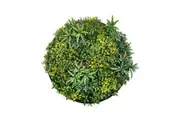 YES4HOMES Artificial Green Wall Plant Panel Disc Garden Flower Art 100cm Grassy UV Resistant-Fireworks Black Frame